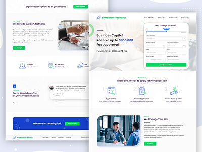 Fast Business Funding - Personal Loan Landing page banking business business loans design designinspiration dribbbleshot form funding interface landing page loan personal loan startup support ui uidesign uxdesign web design