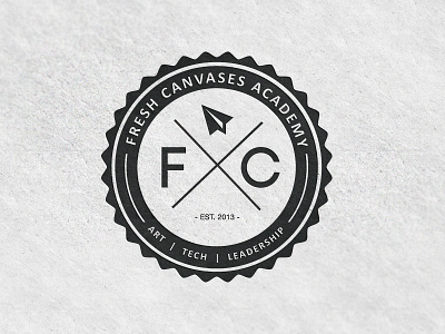Fresh Canvases Academy branding hipster logo retro seal vintage