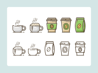 Coffee Shop Icons bag coffee coffeeshop cup filled icon icons line logo microstock mug set shop