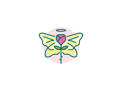 Butterfly and Rose butterfly butterfly logo design flat icon icons illustration line logo logos microstock rose roses shutterstock simple