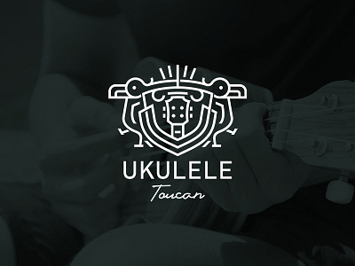 Ukulele and Toucan coatofarms crest freepik line logo logodesign microstock monogram monoline shutterstock toucan ukulele