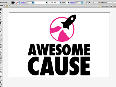 Awesome Cause Logo logo moon rocket spaceship