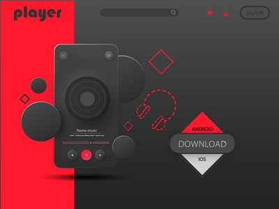 Player music site app design flat illustration ios logo typography ux website андроид плеер шрифт