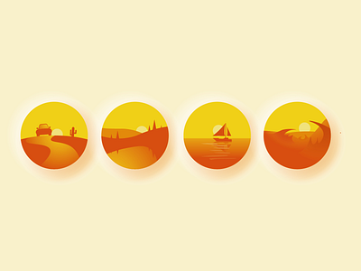 Закаты/Adobe Illustrator design flat illustration illustrations illustrator logo vector адоб веб желтый иконки карьер кораблик пейзаж
