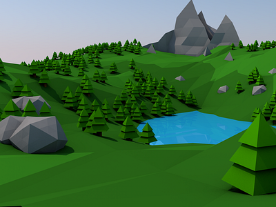 LowPoly ландшафт