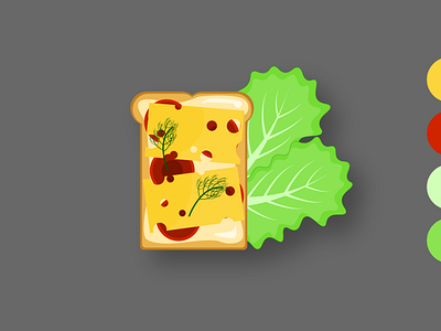 бутерброд в иллюстраторе branding cheese color design green icon illustration illustrator minimal red typography vector web бутерброд