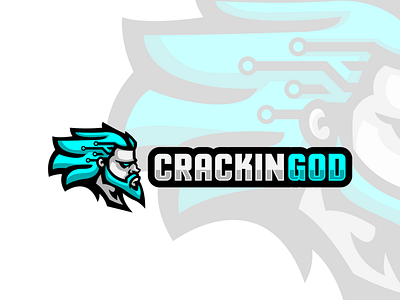 Crackin God design illustration logo mascot vector