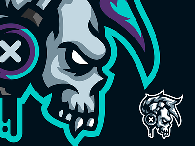 Skull design esports logo illustration logo mascot vector