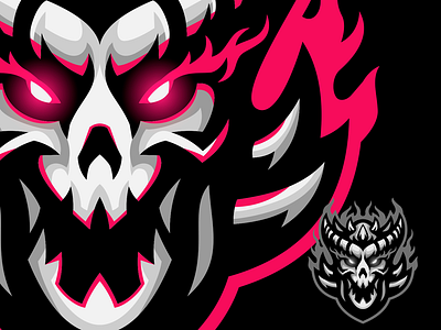 Demon Skull design esports logo illustration logo mascot vector