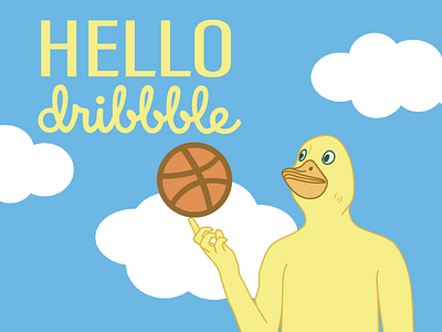 Hello Dribbble artwork design dribbble duck graphic art graphic design hello hello dribbble illustration illustration art visual art