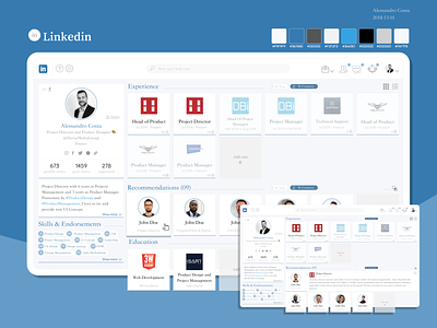 Reworking_UI - LinkedIn_Redesign design flat interface linkedin myprofile profile thumbnails ui concept ui.