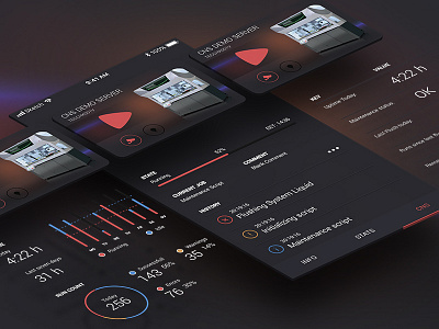 Dark UI Theme dark ui dashboard industry iot iphone ui ux