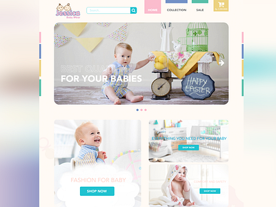 Baby Wear E-Commerce animation branding design e commerce illustration ui ux vector web
