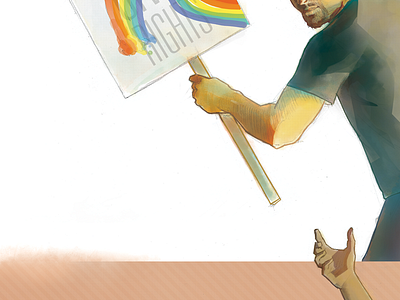 Are Wrongs Rights? – Part 2 civil rights digital illustration gay rights illustration man pencil watercolor