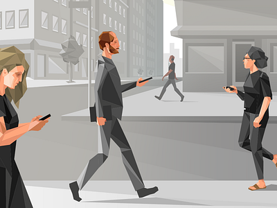 Moving targets city concept art illustration people