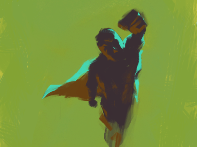 Man of Steel brushes illustration painting superman