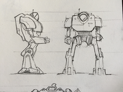 Robots Sketch One drawing illustration mech robot sketch