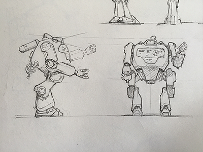 Robot Sketch Two drawing illustration mech robot sketch
