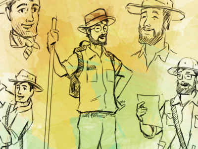 Archaeologist Sketches archaeology character design illustration photoshop sketch