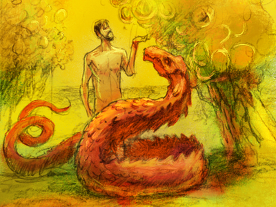 Perelandra in color c.s. lewis dragon illustration man perelandra