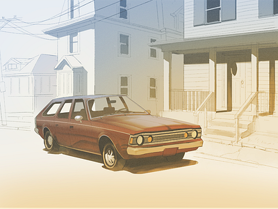 My Dad's Old Cars - 1972 AMC Hornet car illustration