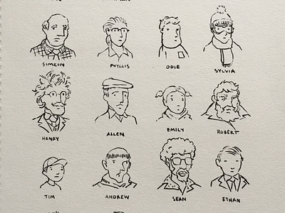 Characters characters drawing ink pen people