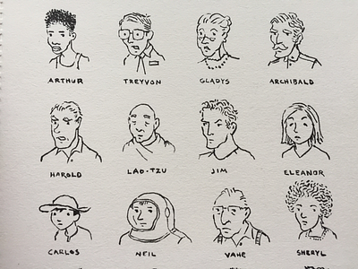 More Characters characters ink pen people