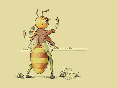 Busy Bee bee digital drawing illustration photoshop