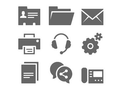 Alcatel-Lucent Icons chat contact document email folder icon icons illustrator phone settings