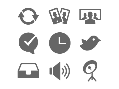 Alcatel-Lucent Icons Set 2 chat clock conference call facetime icon icons illustrator inbox satellite sync twitter volume
