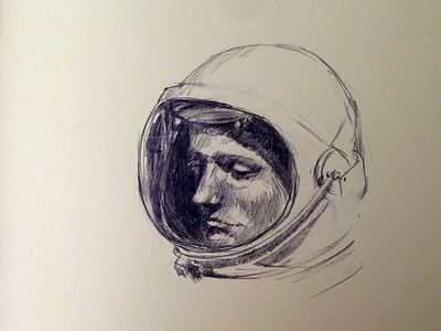 Rocket Man apollo apollo 11 astronaut drawing illustration man moleskine moon nasa neil armstrong pencil sketch space