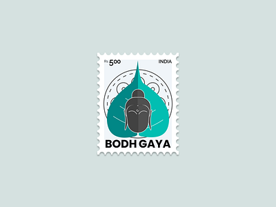 Dribbble Warm-Up: Bodh Gaya buddha buddhism culture design dribbble dribble enlightenment fig leaf figma figmadesign illustration india peace stamp stamp design vector warm up