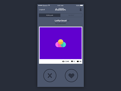 Tinder for Dribbble dark dribbble dribbble shot muted muted colors tinder