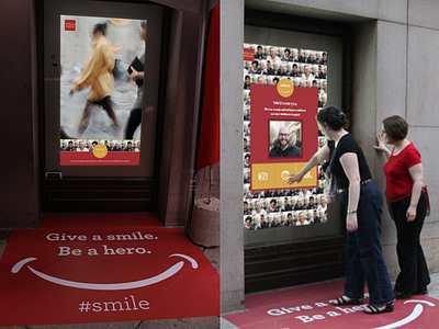 Wells Fargo Kiosk interactive kiosk red smiles touchscreen wells fargo