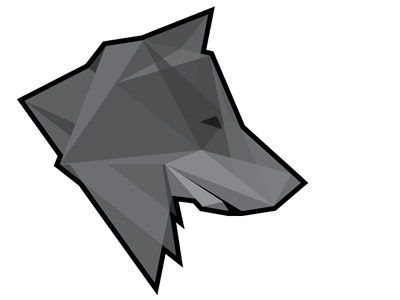 Geometric Wolf #2 black geometric geometry grey wolf
