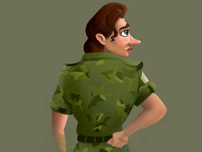 Ms.Military character design concept art digital art illustration