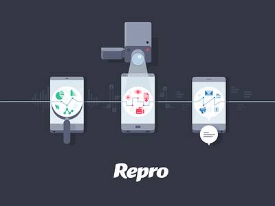 Repro - Marketing meets mobile apps illustration infographics