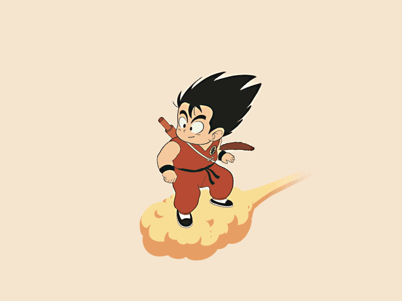 Skater Goku 2danimation animation anime character character animation character design dragon ball frame by frame loop motion