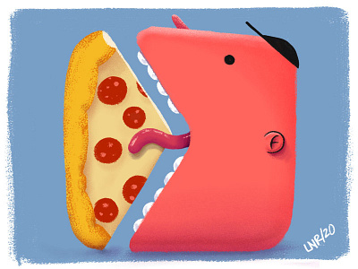 Because Pizza adobephotoshop bite face geometric illustration ilovepizza pepperoni pizza pizzalover wacom cintiq