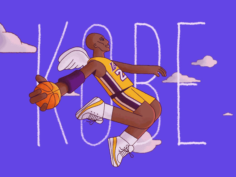 Kobe. 2danimation animation basketball bryant flying kobe kobebryant lakers wings