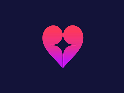 Heart+Kiss Logo For a Dating App app branding dating logo gradient heart logo icon illustration kiss logo love logo smart logo typography ui ux valentine day vector