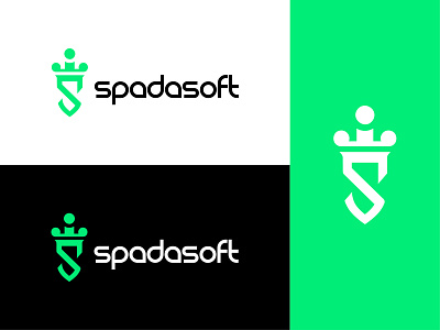 S+Sword Logomark branding crown logo gradient green logo icon illustration s letter s logo s monogram smart logo sword logo tech logo ui ux web web logo