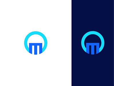 Mighty Panel logomark app blue logo branding gradient icon illustration logo m logo minimalist minimalist logo modern smart logo tech logo ui ux web logo