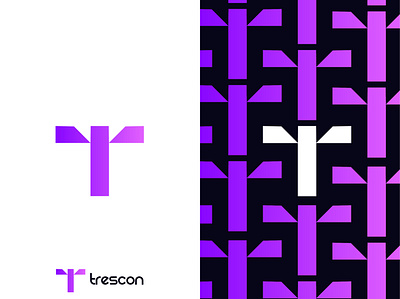 T Logomark branding gradient illustration minimal pattern purple smart logo t logo t monogram tech logo ui ux