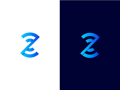 Z Logomark app logo blue blue logo branding design gradient minimalist logo smart logo tech logo ui ux wifi z logo z mark