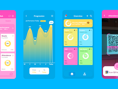 clasi e-Education App -Exploration- app design learning platform minimal ui ux vector