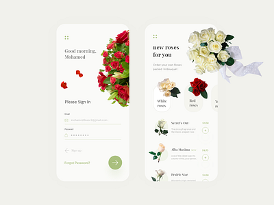 Flowers Delivery App concept app app design clean daily ui dailyui design digital dribbble ecommerce flat flowers green interface minimal minimalist mobile mobile app nature ui ux