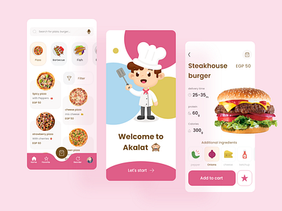 Akalat Food App app burger clean colors dailyui design ecommerce ecommerce app food food app interface ios minimal mobile mobile ui restaurant trend trendy ui ux