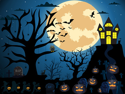 HALLOWEEN ILLUSTRATION artwork banner branding cover design digital art graphic design halloween illustration vector vectors visualization wallpaper