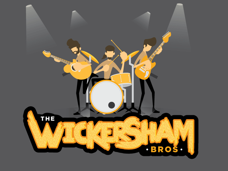 Wickersham Bros. wickersham bros wickersham band illustration font characters logo guitar drum graphic design branding